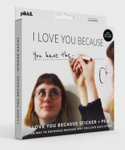 Lucinda's 'I Love You Because' Mirror Sticker + Pen New
