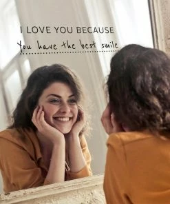 Lucinda's 'I Love You Because' Mirror Sticker + Pen New