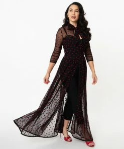 Lucinda's Black & Red Hearts Tallullah Duster