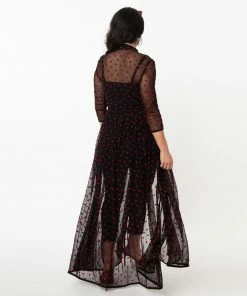 Lucinda's Black & Red Hearts Tallullah Duster