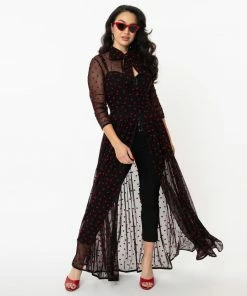 Lucinda's Black & Red Hearts Tallullah Duster
