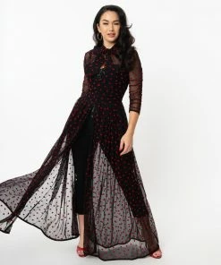 Lucinda's Black & Red Hearts Tallullah Duster