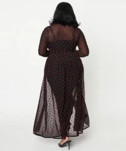 Lucinda's Black & Red Hearts Tallullah Duster