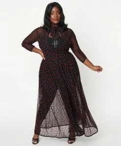 Lucinda's Black & Red Hearts Tallullah Duster