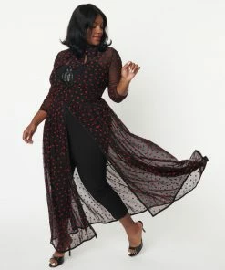 Lucinda's Black & Red Hearts Tallullah Duster
