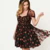 Lucinda's Glitter Strawberry Babydoll Dress New