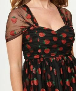 Lucinda's Glitter Strawberry Babydoll Dress New
