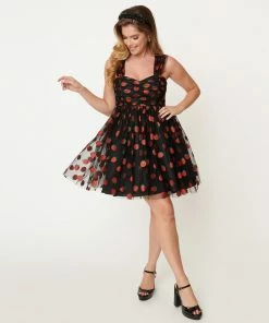 Lucinda's Glitter Strawberry Babydoll Dress New