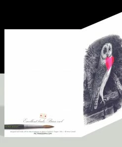 Lucinda's Barn Owl Heart Card New