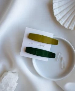 Lucinda's Olive Hair Clip Duo