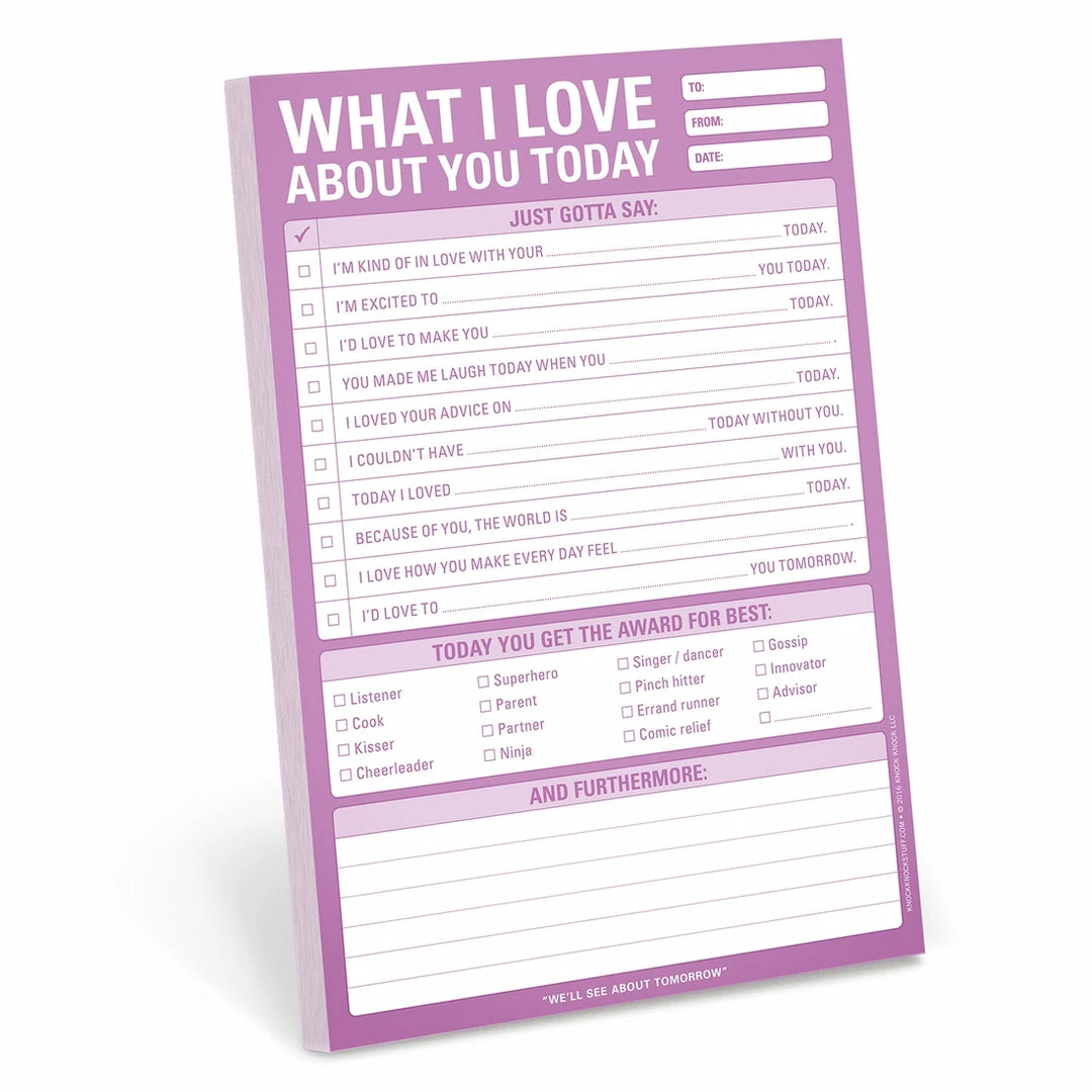 Lucinda's What I Love About You Today Pad 3 Lucinda's What I Love About You Today Pad