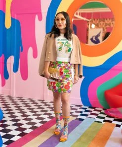 Lucinda's '70s Rainbow Butterfly Sheer Crew Socks New