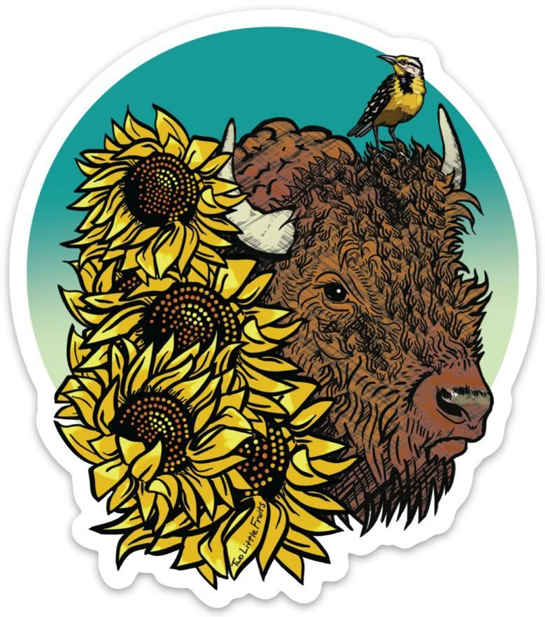 Lucinda's Buffalo Meadowlark Sticker 3 Lucinda's Buffalo Meadowlark Sticker