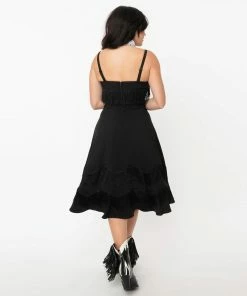 Lucinda's Black Fringe Swing Dress