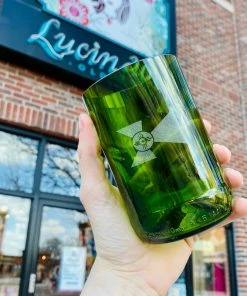 Lucinda's Wichita Flag Recycled Wine Bottle Glass New