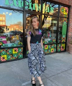 Lucinda's New Cosmic Ladies Ruffle Top By Nooworks