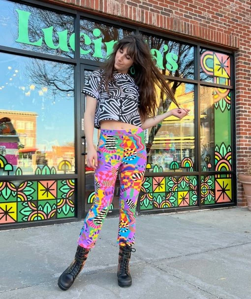 Lucinda's Party Time Cropped Flare Kick Pant By Nooworks