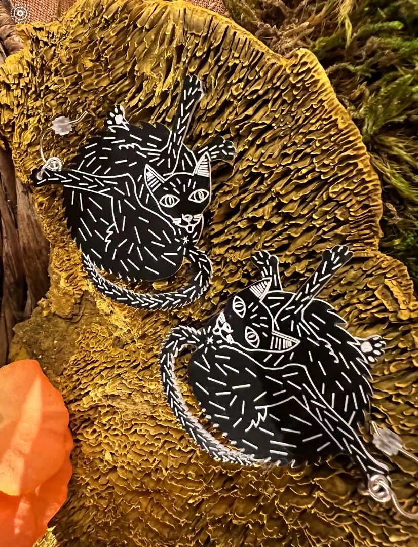 Lucinda's New Small Black Cat Earrings 6 Lucinda's New Small Black Cat Earrings