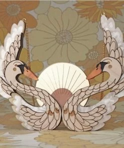 Lucinda's New Pearl Sunset Swimmers Swan Statement Necklace