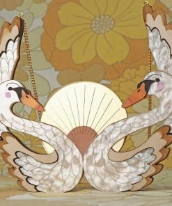 Lucinda's Sunset Swimmers Swan Statement Necklace New