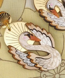 Lucinda's New Swan Sunset Plume Statement Earrings