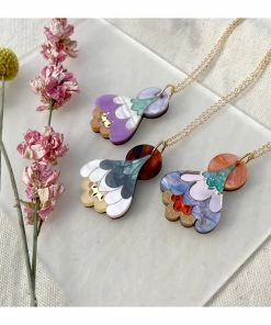 Lucinda's Purple Crocus Pendant Necklace New