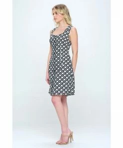 Lucinda's Black & White Retro Floral Dress New