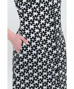 Lucinda's Black & White Retro Floral Dress New