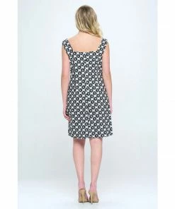 Lucinda's Black & White Retro Floral Dress New