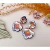 Lucinda's Retro Floral Sunset Pink Earrings