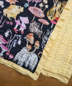 Lucinda's Mushroom Magic Kantha Quilt New