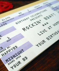 Lucinda's Birthday Rock Ticket Card New