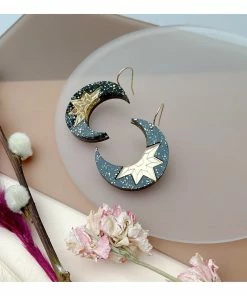 Lucinda's New Black Crescent Moon Earrings