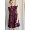 Lucinda's New Fuchsia & Black Floral Ruffle Dress
