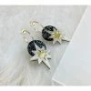 Lucinda's Black Star Deco Hoop Earrings