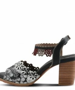Lucinda's Black Multi Floradacious Sandal New