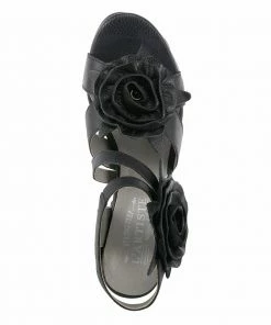 Lucinda's Black Shelly Rosette Sandal New 10 Lucinda's Black Shelly Rosette Sandal New