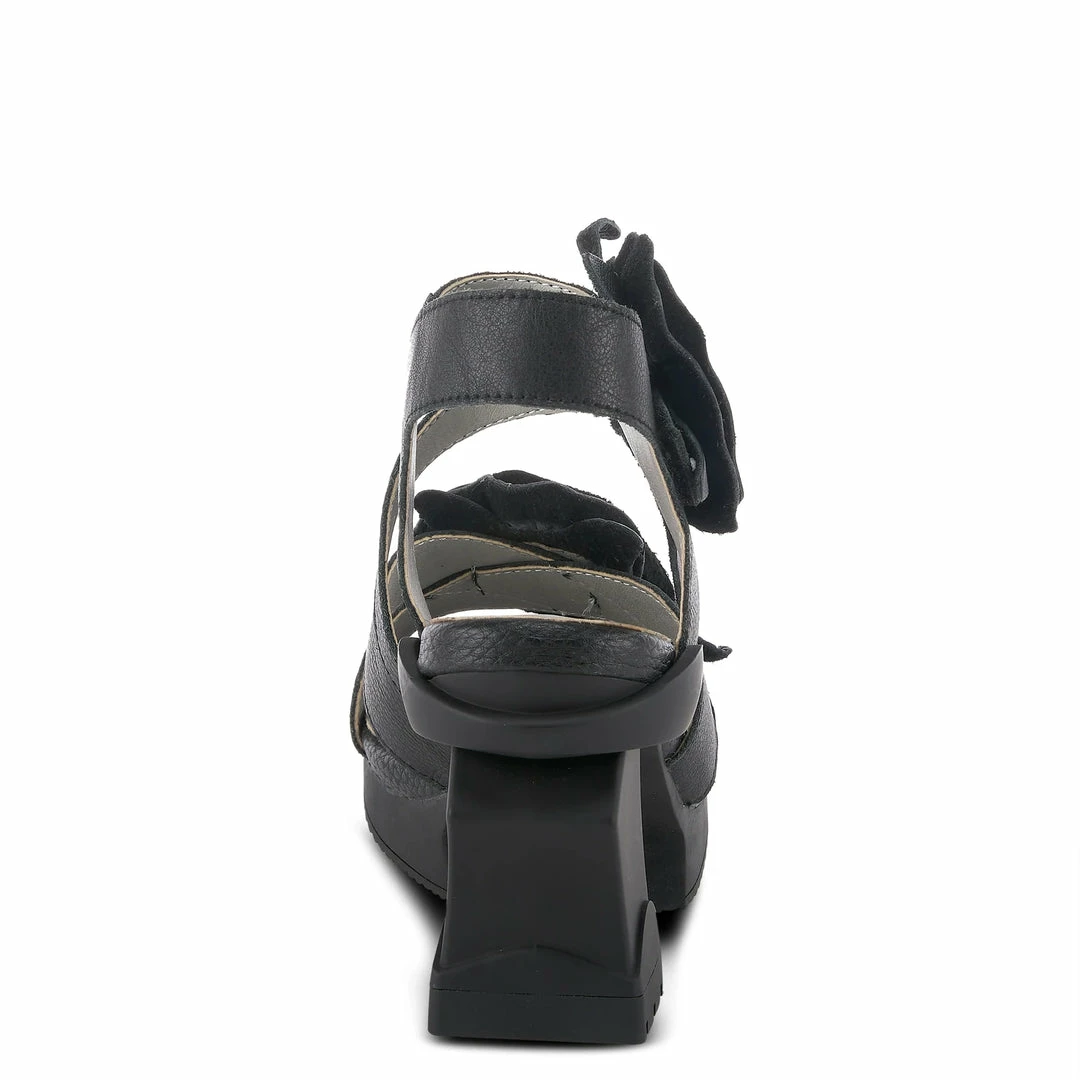 Lucinda's Black Shelly Rosette Sandal New 6 Lucinda's Black Shelly Rosette Sandal New