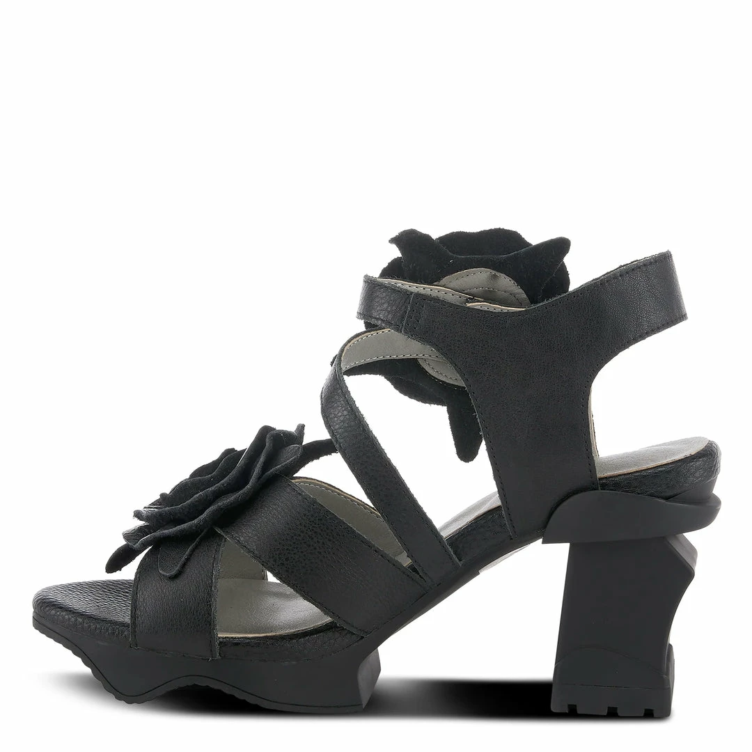 Lucinda's Black Shelly Rosette Sandal New 4 Lucinda's Black Shelly Rosette Sandal New