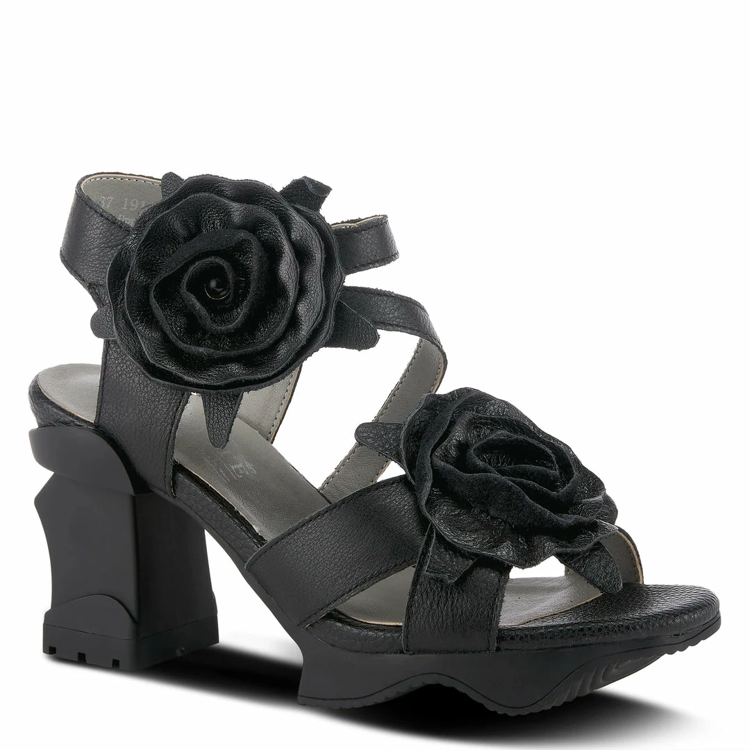 Lucinda's Black Shelly Rosette Sandal New 3 Lucinda's Black Shelly Rosette Sandal New