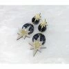 Lucinda's Black/Gold Star Deco Drop Earrings New
