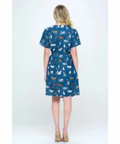 Lucinda's Blue Cat Print Dress