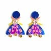 Lucinda's Blue Geometric Moth Earrings