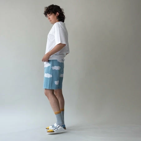 Lucinda's Blue Mustard Striped Socks New 4 Lucinda's Blue Mustard Striped Socks New