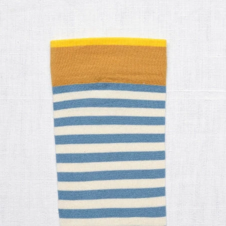 Lucinda's Blue Mustard Striped Socks New 5 Lucinda's Blue Mustard Striped Socks New