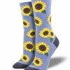 Lucinda's New Sunflower Women's Socks Blue