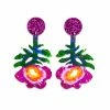 Lucinda's Purple Flower Acrylic Earring New