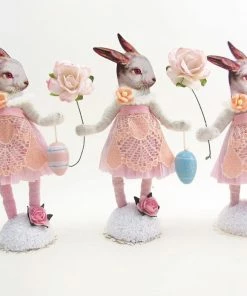 Lucinda's New Spring Pink Bunny Figure