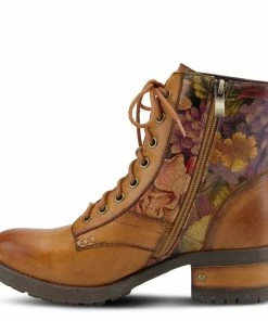Lucinda's Camel Floral Marty Boots New