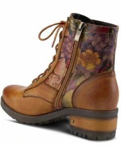 Lucinda's Camel Floral Marty Boots New